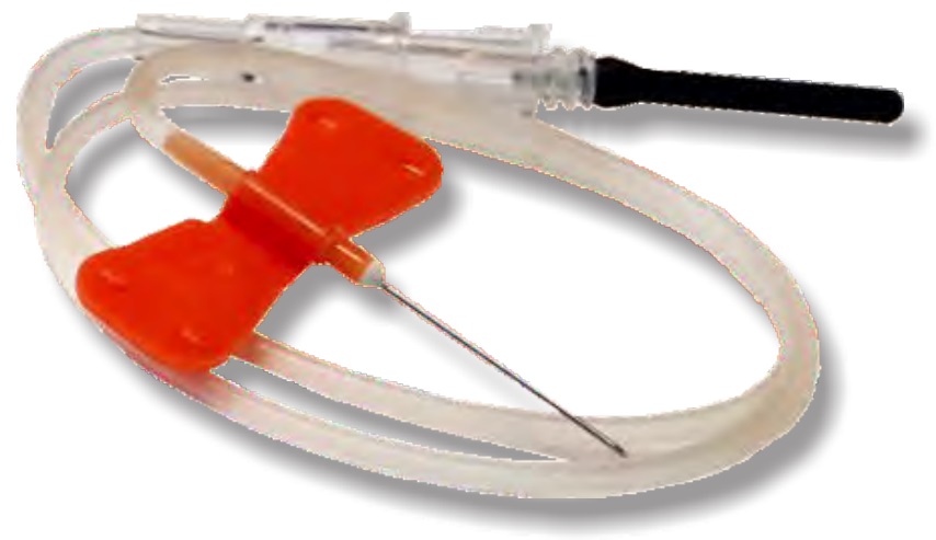 Set Blood Collection Vaculet™ 25 Gauge 3/4 Inch Needle Length Conventional Needle 12 Inch Tubing Winged Butterfly Sterile Orange (50/BX 4BX/CS) by Exel Corporation  ID 26768